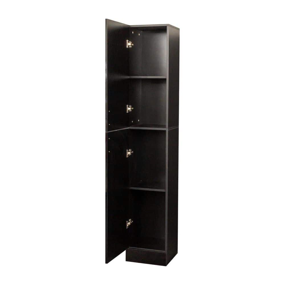 Flynama 11.50 in. W x 13.78 in. D x 74.80 in. H Black Linen Cabinet, Freestanding Cabinet with Inadjustable Shelves and 2-Doors (2)