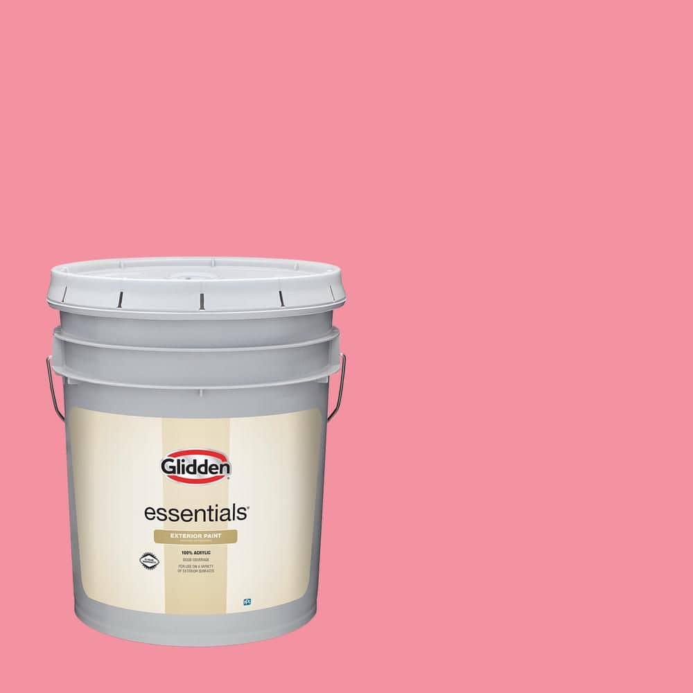 Glidden Essentials 5 gal. PPG1184-4 Pink Punch Satin Exterior Paint