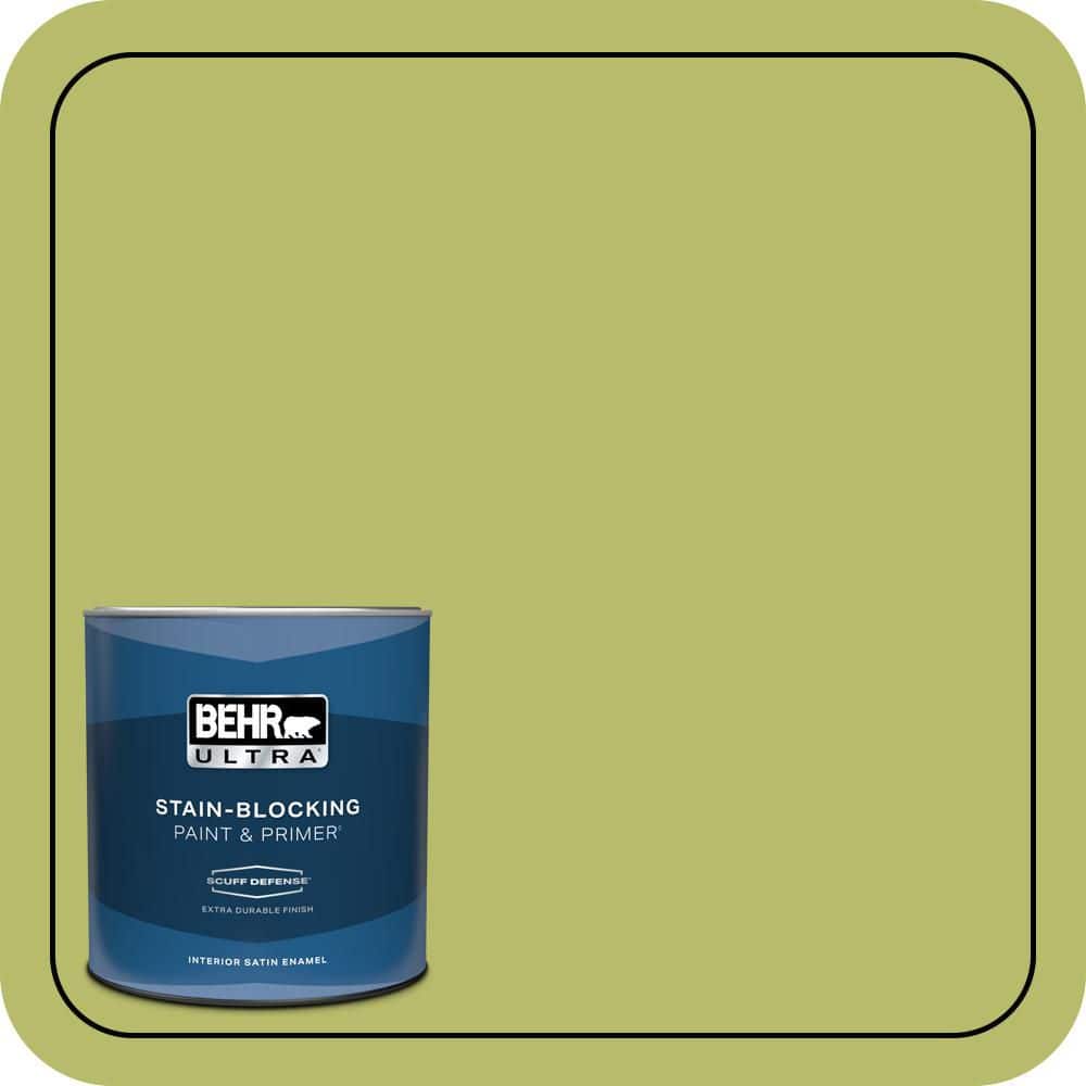 BEHR ULTRA 1 qt. #P360-5 Citrus Peel Extra Durable Satin Enamel Interior Paint & Primer
