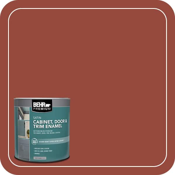 BEHR PREMIUM 1 qt. #MQ1-24 Smokin Hot Satin Enamel Interior/Exterior Cabinet, Door & Trim Paint (2)