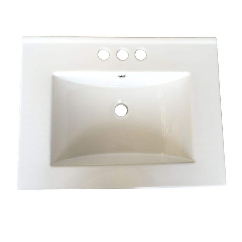 RENOVATORS SUPPLY MANUFACTURING Lee 24 in. Square Drop-In Bathroom Sink in White with Overflow (2)