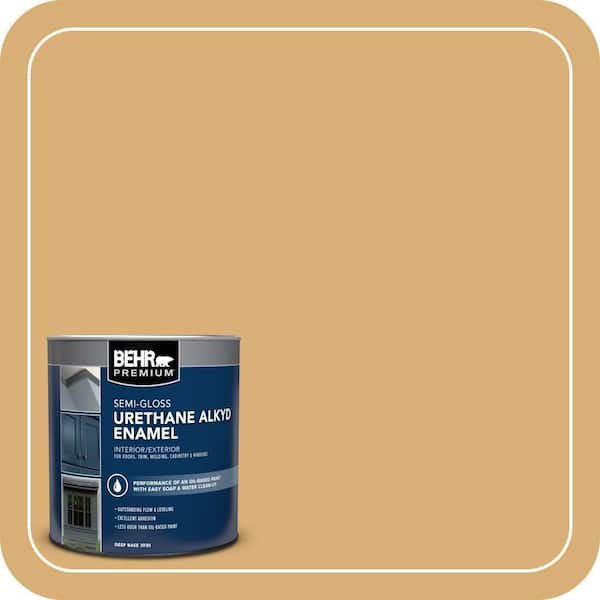 BEHR PREMIUM 1 qt. Home Decorators Collection #HDC-AC-08 Mustard Field Semi-Gloss Enamel Urethane Alkyd Interior/Exterior Paint (2)