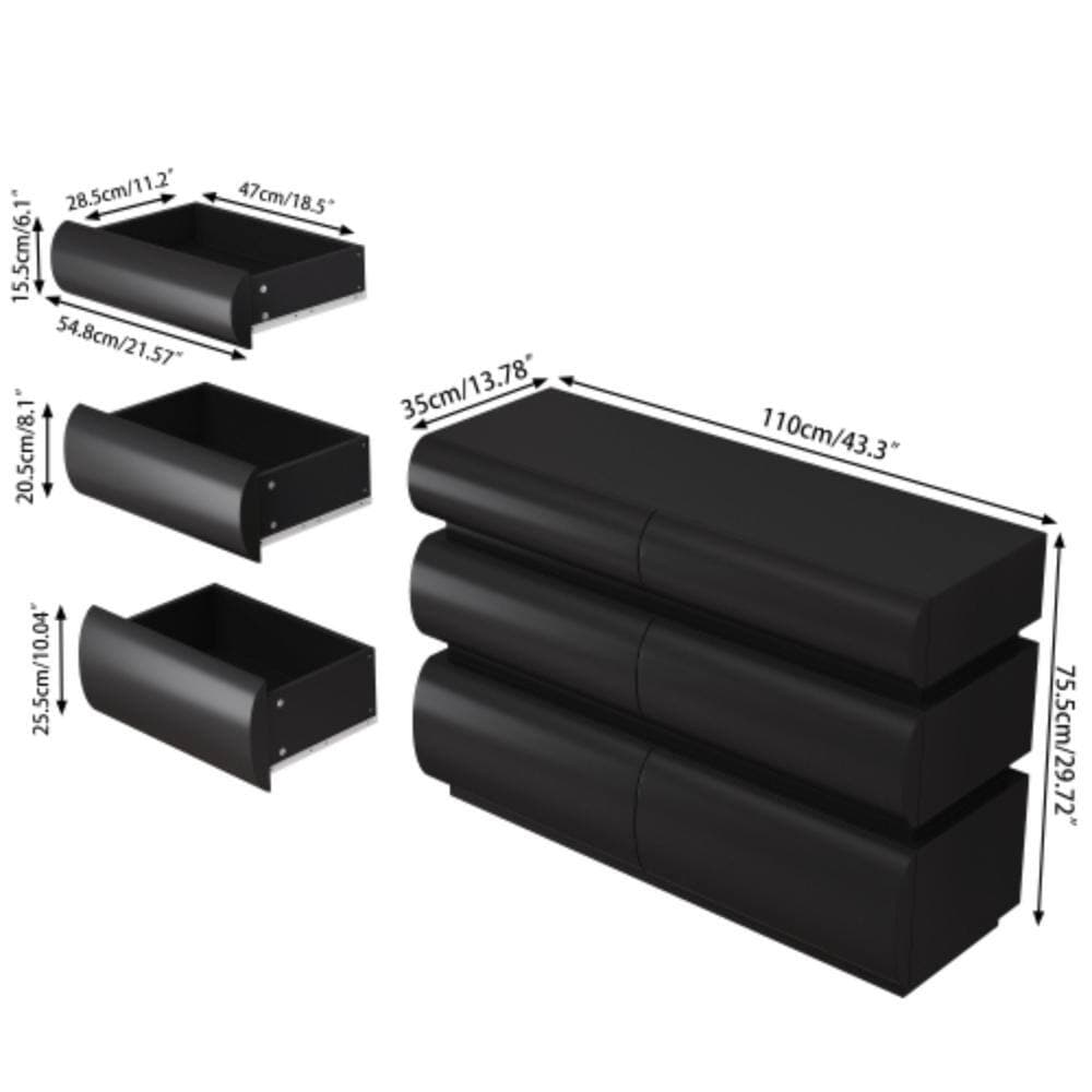 Unbranded 43.31 in. W x 15.75 in. D x 29.53 in. H Bathroom Black Linen Cabinet (2)