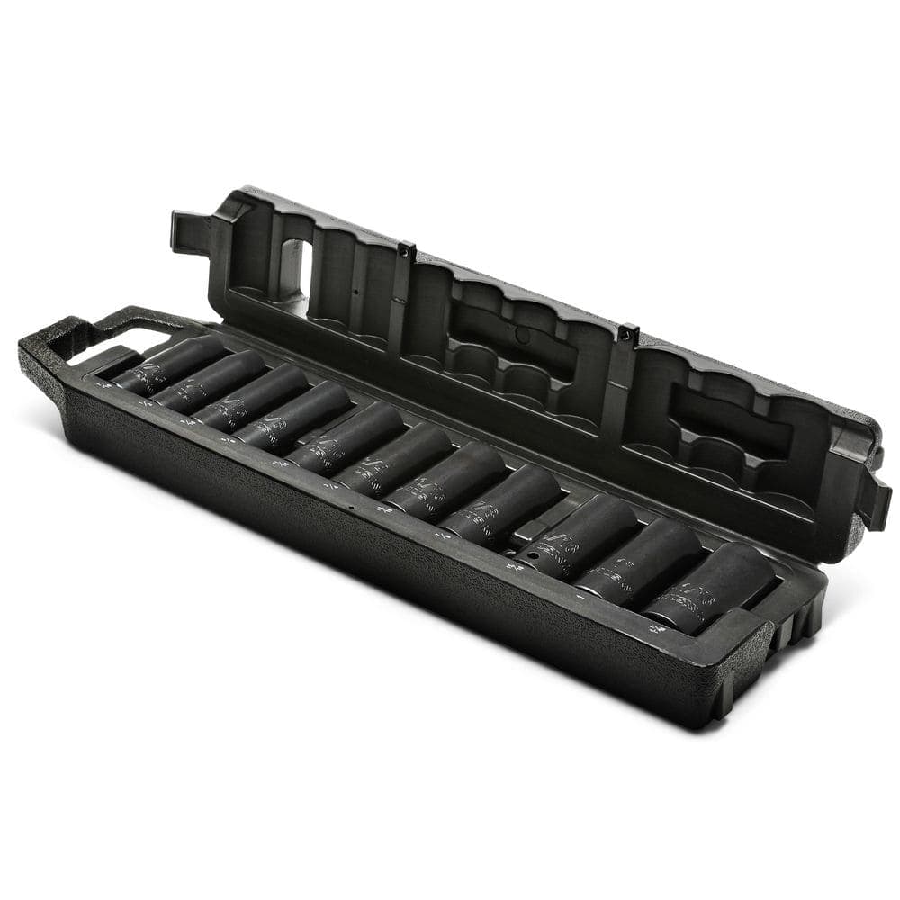 Husky 1/2 in. Drive SAE 6-Point Deep Impact Socket Set with Storage Case (11-Piece) (1)