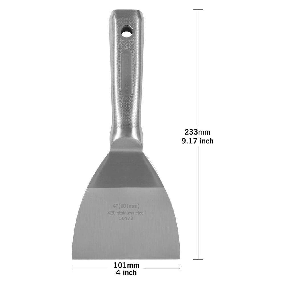 KIWDZFU 4 in. Stainless Steel Joint Taping Knife with Ergonomic Grip Handle for Scraping Paint and Drywall Smoothing (2)