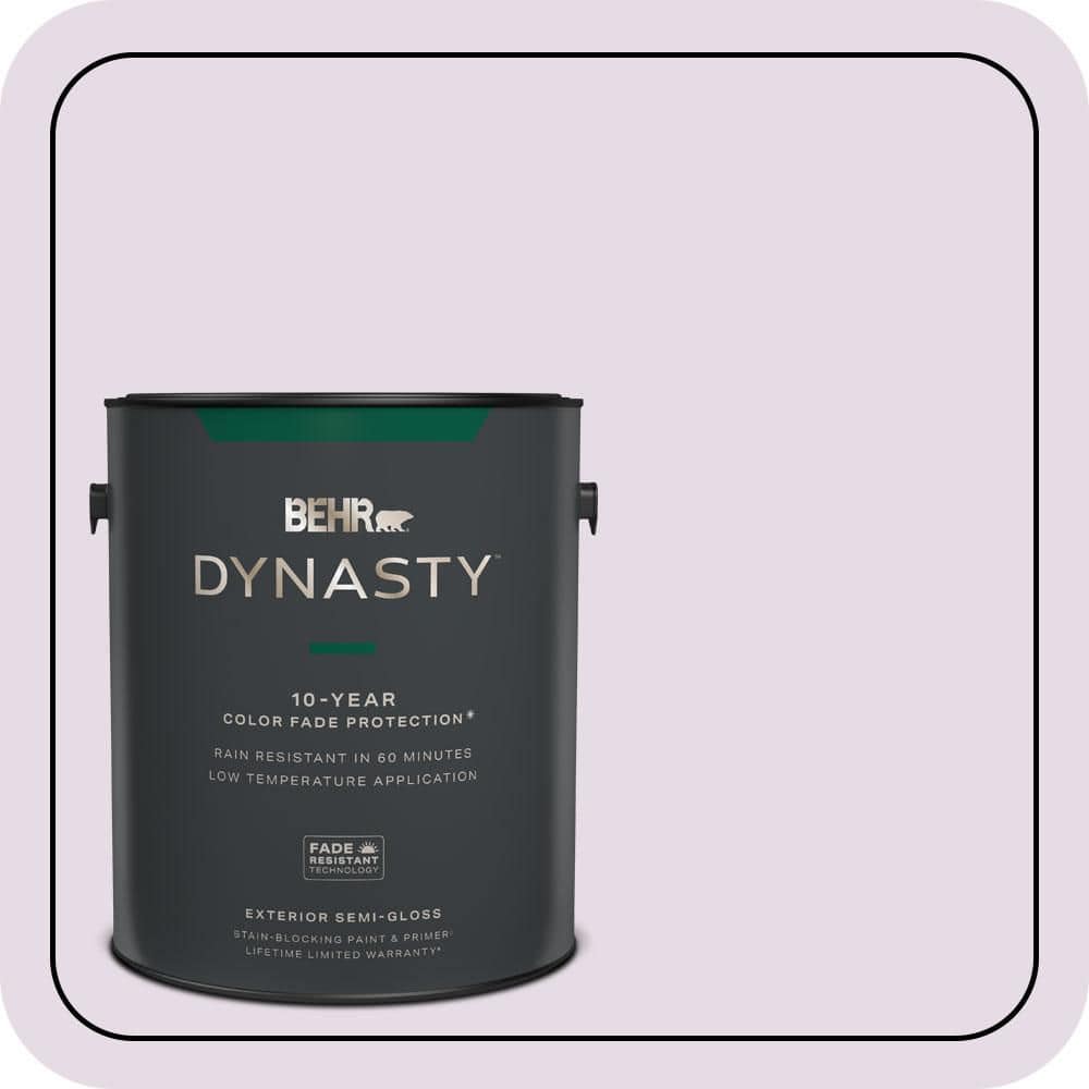 BEHR DYNASTY 1 gal. #M100-1A Not Quite Purple Semi-Gloss Exterior Stain-Blocking Paint & Primer
