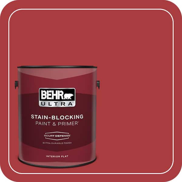 BEHR ULTRA 1 gal. #S-G-160 California Poppy Extra Durable Flat Interior Paint & Primer (2)