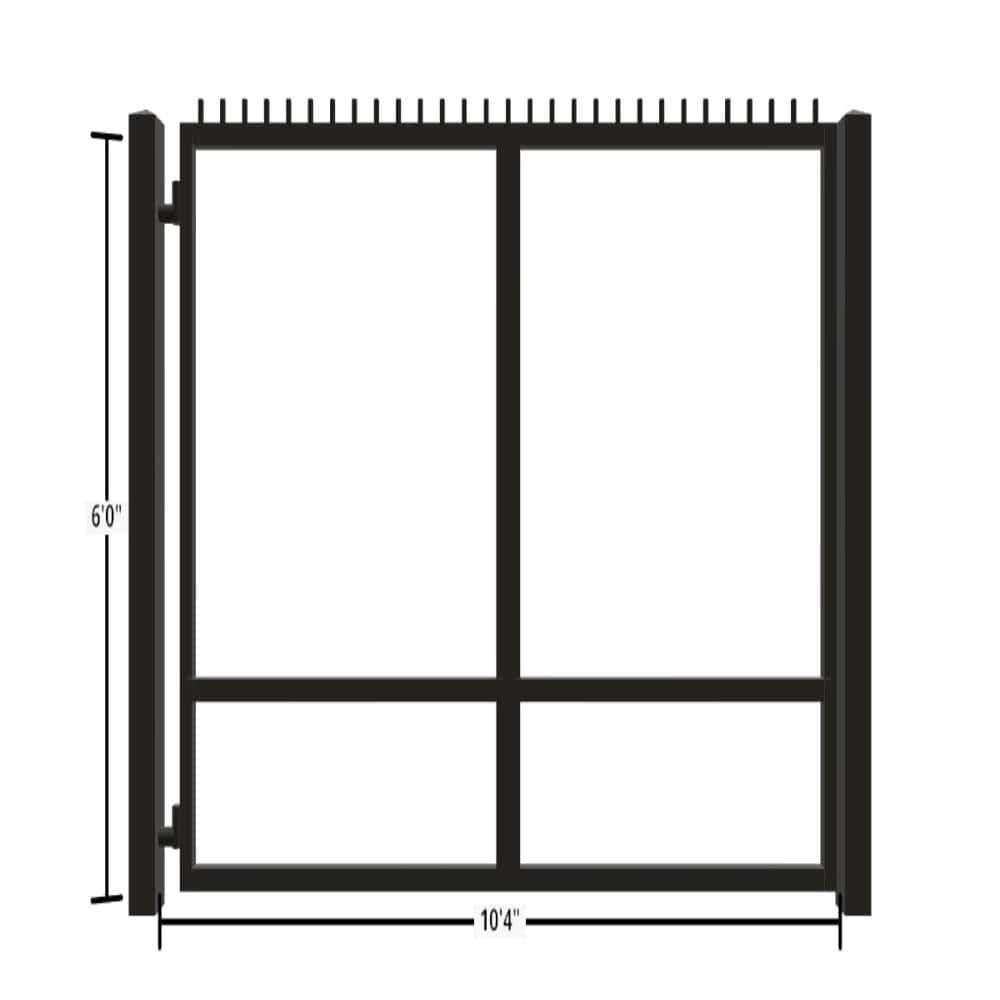 Unbranded Driveway Gate — Swing, Side, Finials, Black — 124"W x 72"H (1)