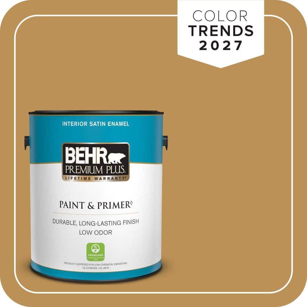 BEHR PREMIUM PLUS 1 gal. #MQ4-07 Radiance Satin Enamel Low Odor Interior Paint & Primer