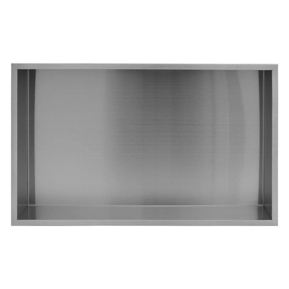 RAINLEX 21 in. W x 13 in. H x 3.94 in. D Stainless Steel Shower Niche (Set of 1) Pieces in Brushed Nickel (2)