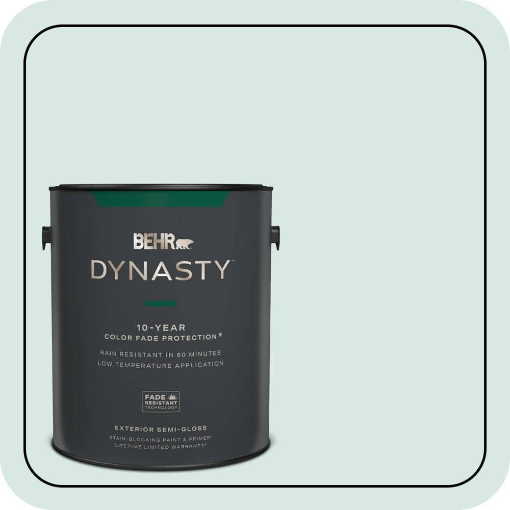 BEHR DYNASTY 1 gal. #500E-2 Aqua Breeze Semi-Gloss Exterior Stain-Blocking Paint & Primer