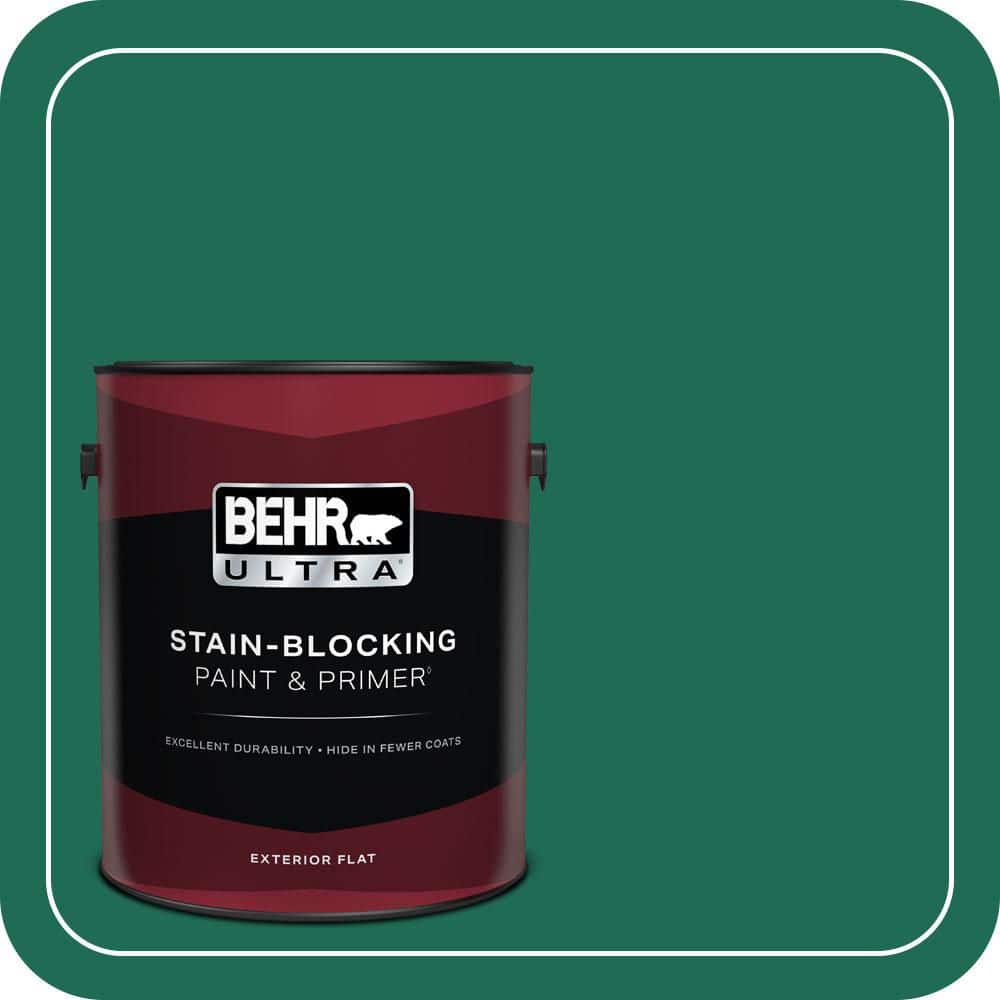 BEHR ULTRA 1 gal. #P430-7 Sparkling Emerald Flat Exterior Paint & Primer
