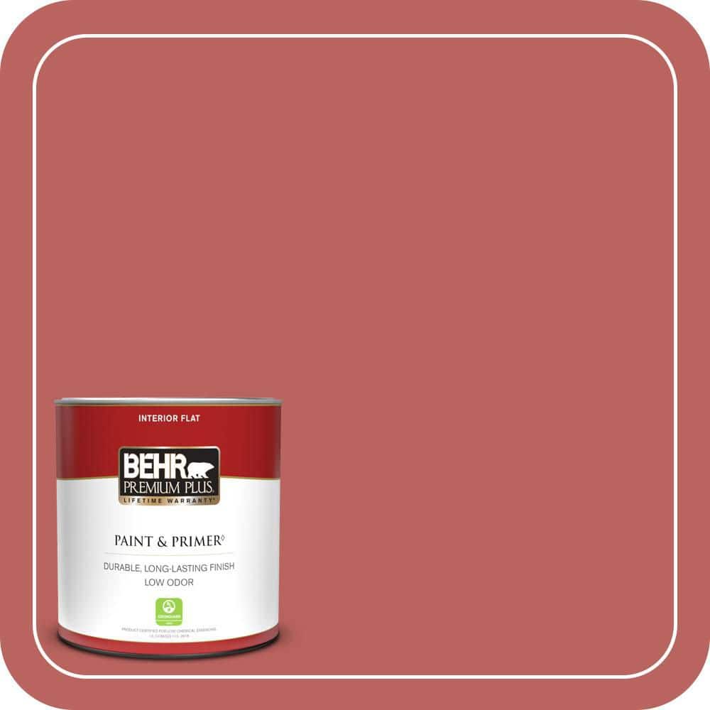 BEHR PREMIUM PLUS #170D-6 Rose Wine Flat Interior/Exterior Paint & Primer Color Sample (1)
