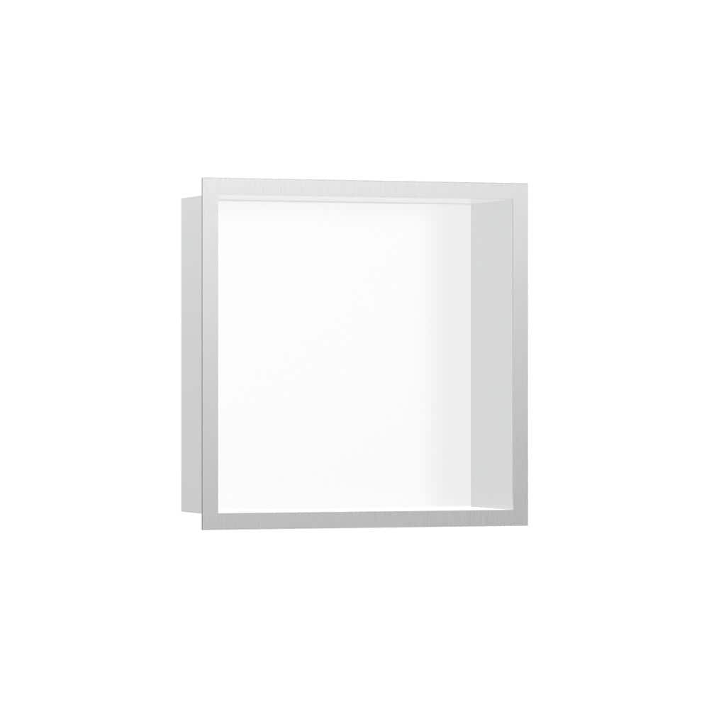 Hansgrohe XtraStoris Individual 15 in. W x 15 in. H x 4 in. D Stainless Steel Shower Niche in Brushed Stainless Steel (1)