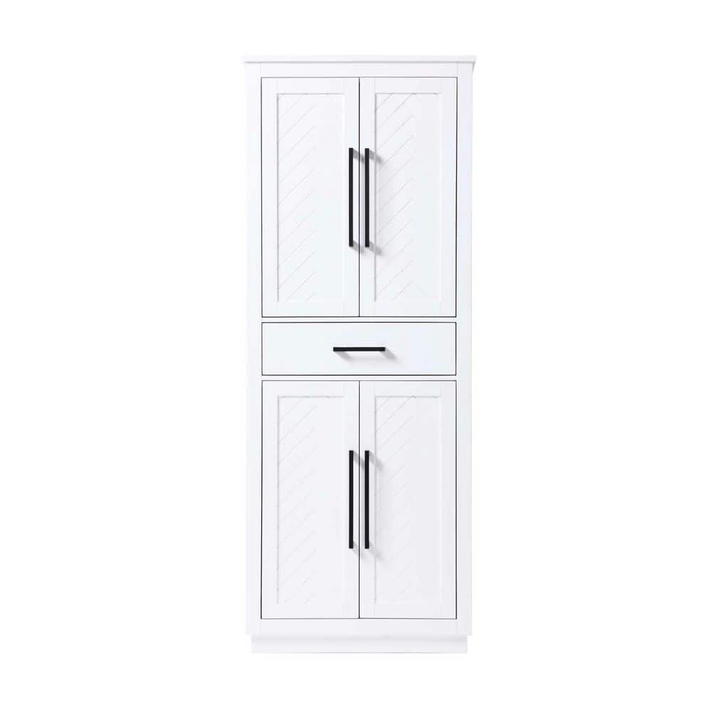 TIMELESS HOME 18 in. W x 72 in. D x in. H White Freestanding Linen Cabinet (1)