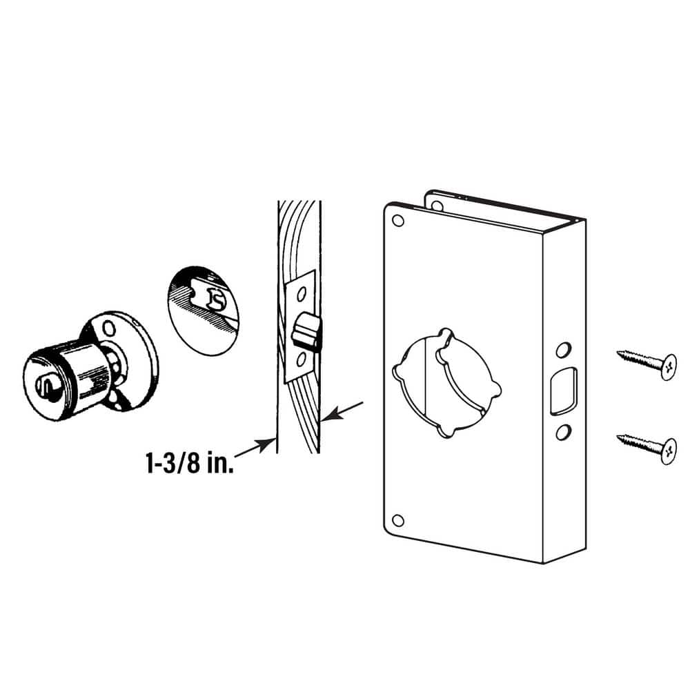 Prime-Line Lock and Door Reinforcer, 1-3/8 in. x 2-3/4 in., Stainless Steel (3)
