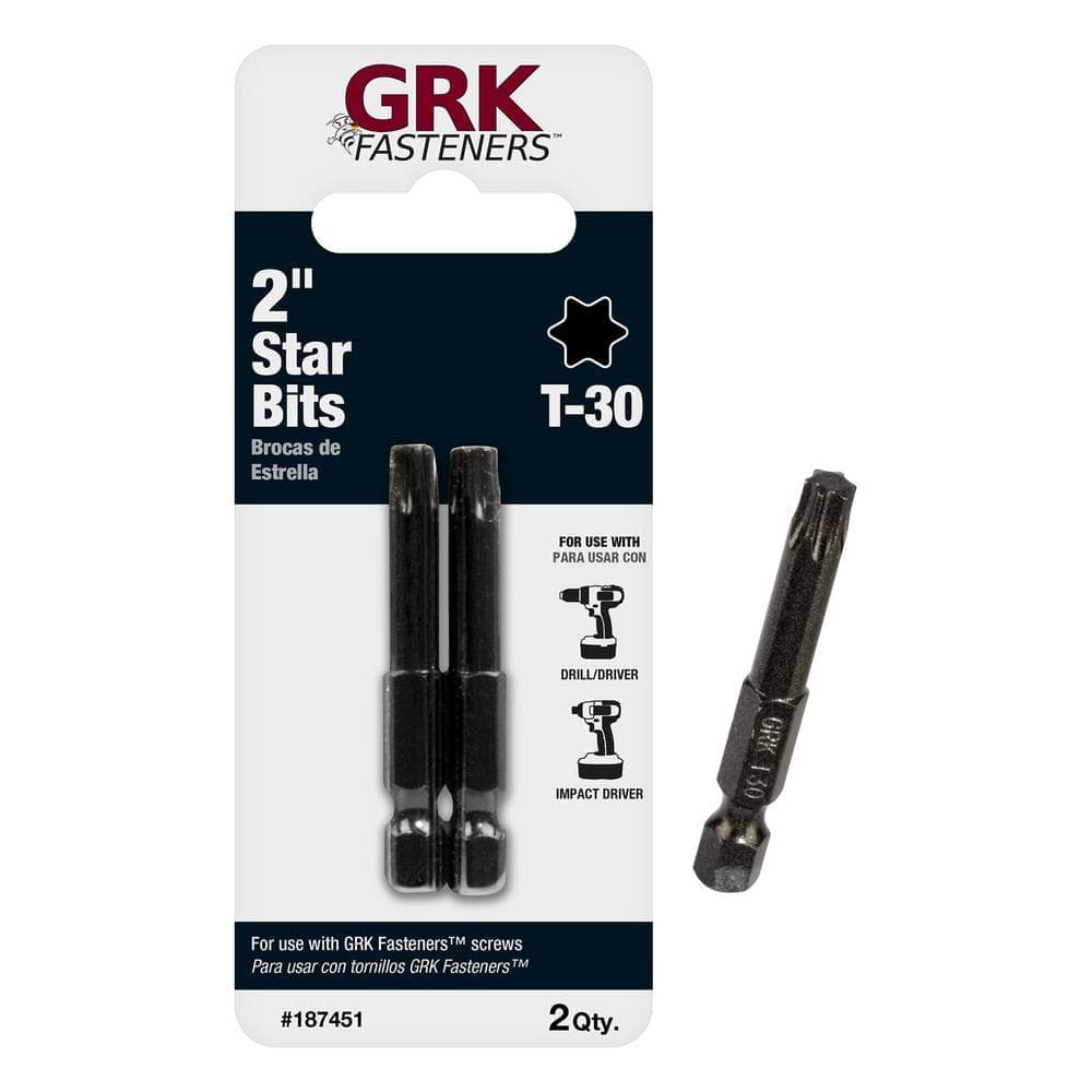 GRK Fasteners T-30 Steel Bits (2-Per Pack)