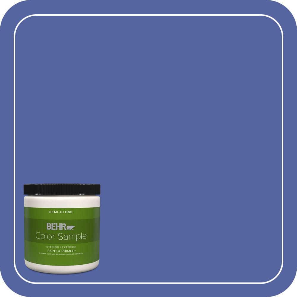 BEHR PREMIUM PLUS 8 oz. #T13-9 Electrify Semi-Gloss Interior/Exterior Paint & Primer Color Sample