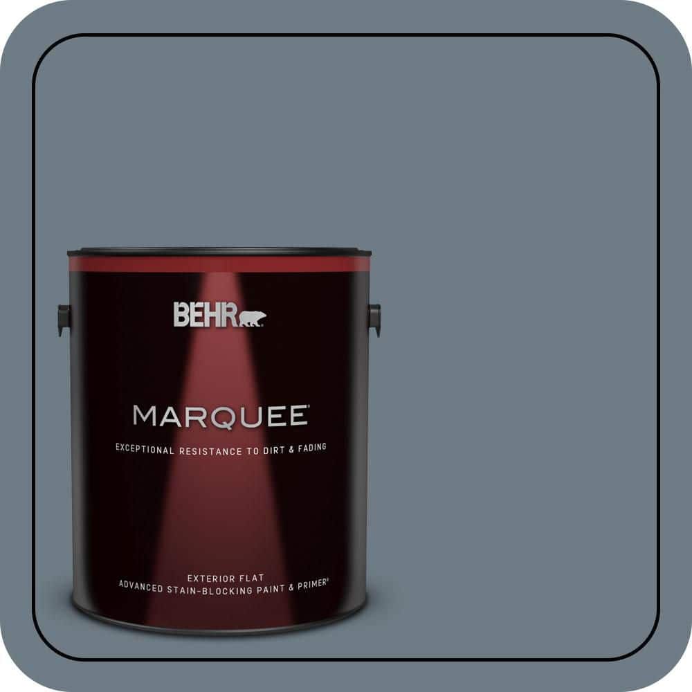 BEHR MARQUEE 1 gal. #N490-5 Charcoal Blue Flat Exterior Paint & Primer