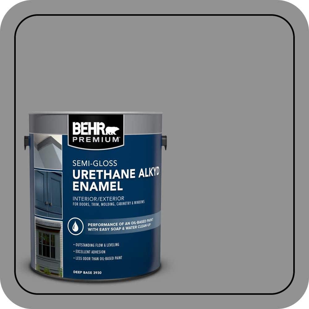 BEHR PREMIUM 1 gal. #N520-4 Cool Ashes Urethane Alkyd Semi-Gloss Enamel Interior/Exterior Paint (1)
