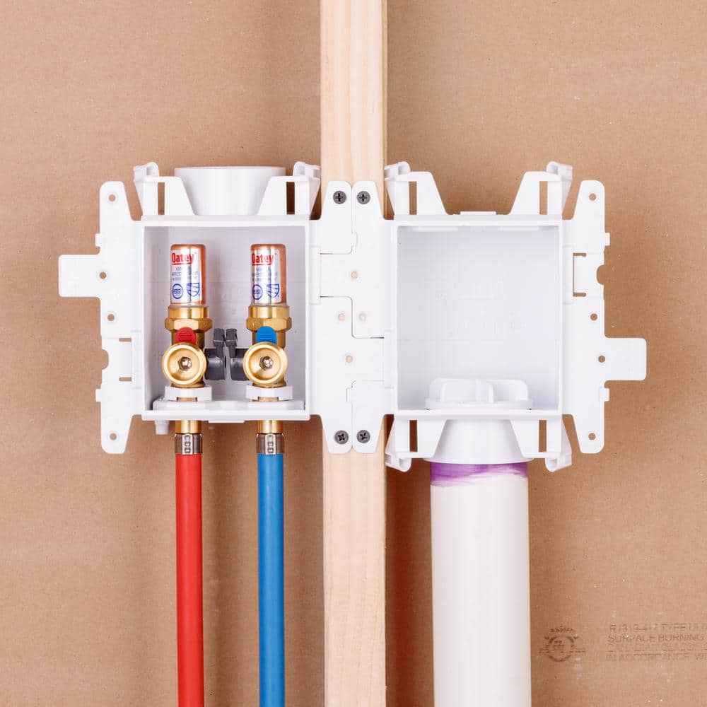 Oatey Moda 1/2 in. Brass PEX1807 x 3/4 in. MHT Washing Machine Valves with Outlet Box and Water Hammer Arrestor (2)