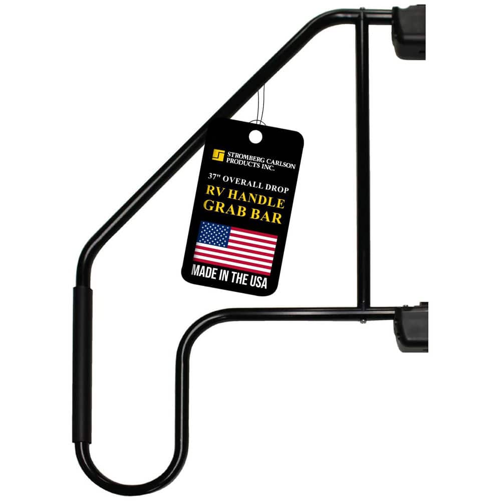 NVNOO 37 in. Aluminum Extended Assist Handle Grab Bar for RV Trailer Door, Black (1)