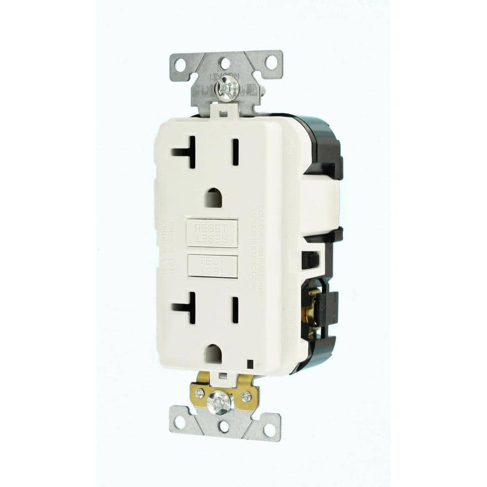 Leviton 20 Amp Lev-Lok Modular Wiring Device SmartlockPro Industrial Grade GFCI Outlet, White MGFN2-W (3)
