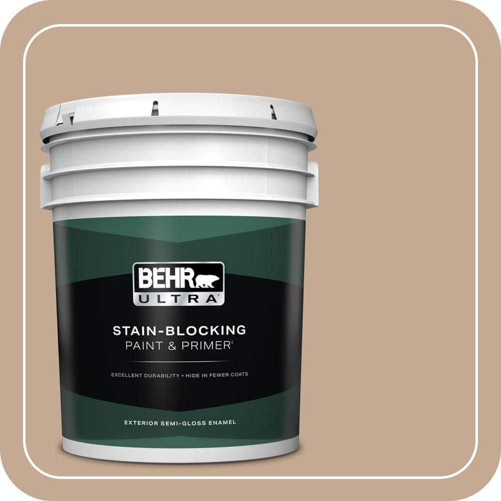 BEHR ULTRA 5 gal. #MQ2-40 French Pastry Semi-Gloss Enamel Exterior Paint & Primer