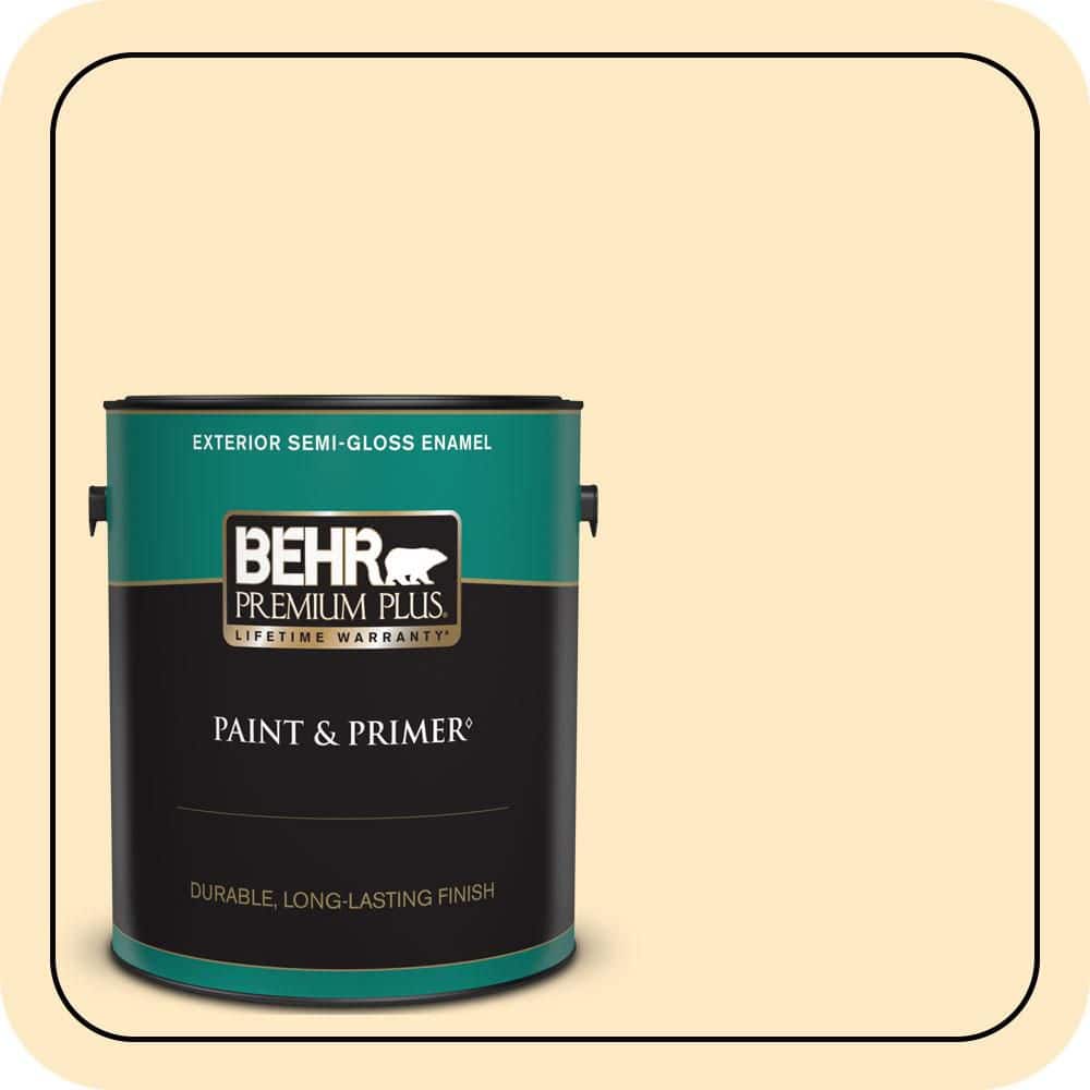 BEHR PREMIUM PLUS 1 gal. #P250-1 Papaya Sorbet Semi-Gloss Enamel Exterior Paint & Primer