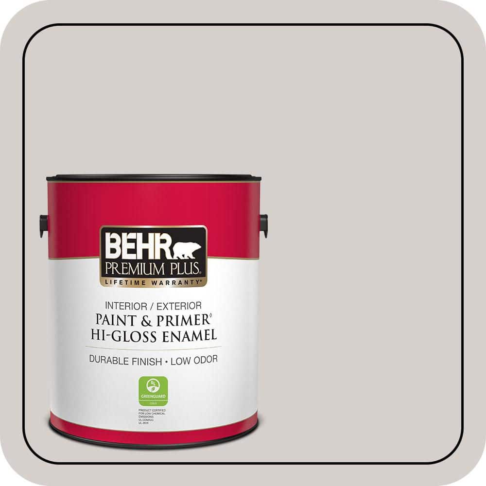 BEHR PREMIUM PLUS 1 Gal. #N140-1A Soft Lilac Hi-Gloss Enamel Interior/Exterior Paint and Primer