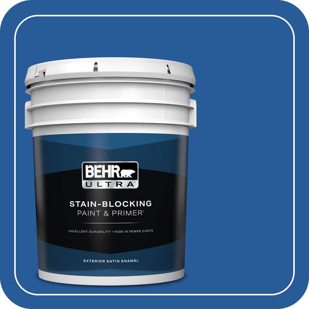 BEHR ULTRA 5 gal. #P510-7 Beacon Blue Satin Enamel Exterior Paint & Primer