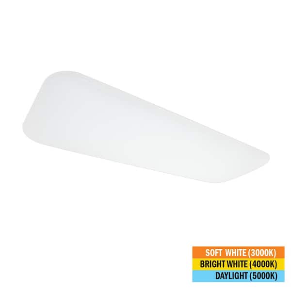 Commercial Electric 48 in. x 18 in. Classic White LED Flush Mount Closet Light 5800 Lumens 65-Watt Adjustable CCT Kitchen Light Dimmable