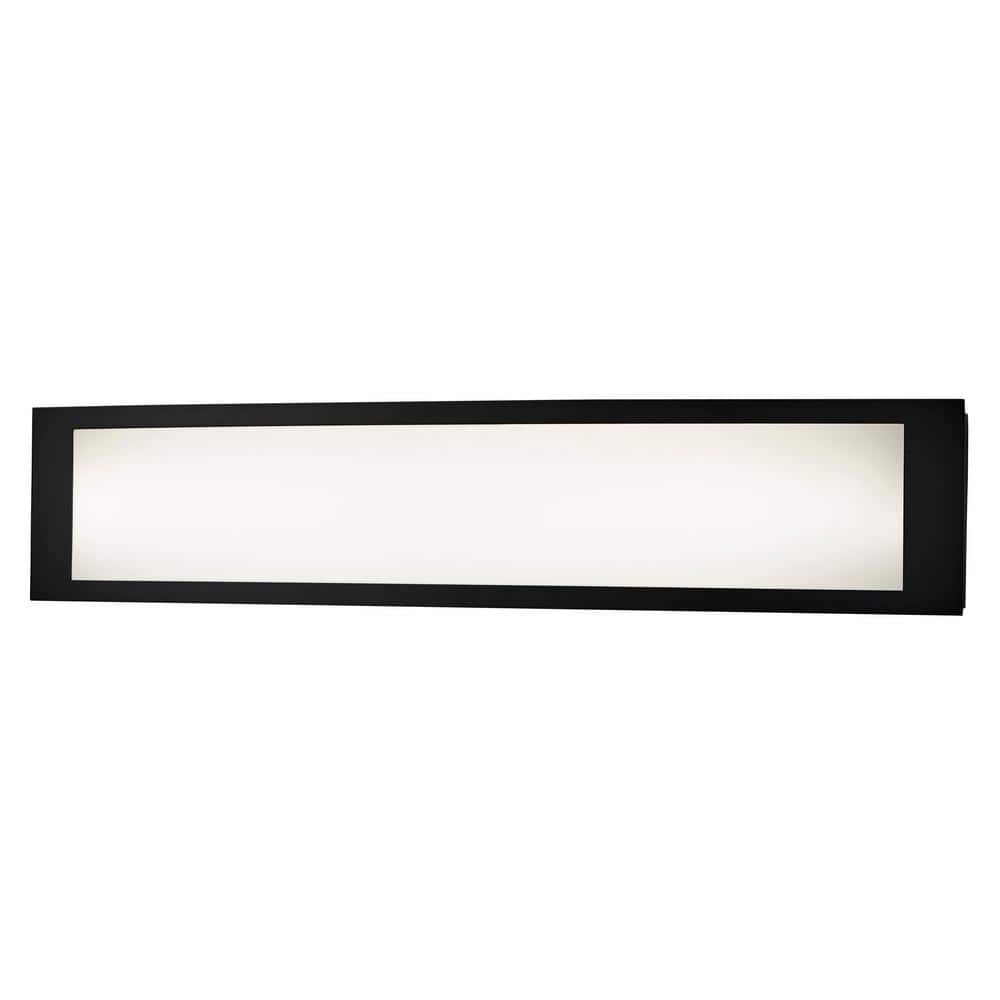 Hampton Bay Woodbury 24.6 in. 1-Light Matte Black Integrated LED Bathroom Vanity Light Bar with Frosted Acrylic Shade (3)
