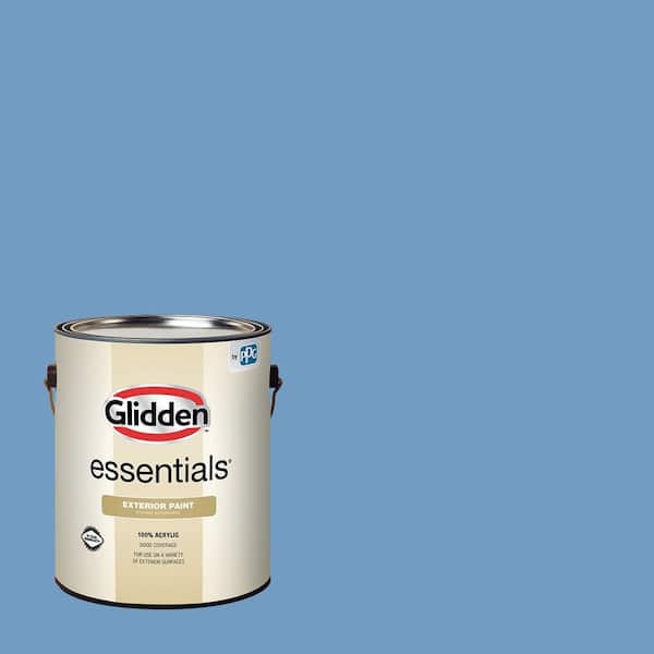 Glidden Essentials 1 gal. #PPG1161-4 Blue Promise Flat Exterior Paint (2)