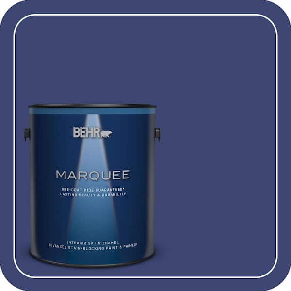 BEHR MARQUEE 1 gal. #T18-18 Constellation Blue Satin Enamel Interior Paint & Primer (2)
