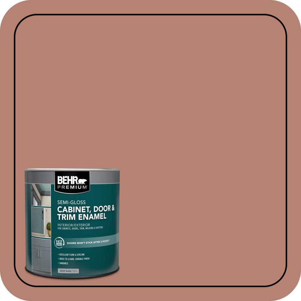 BEHR PREMIUM 1 qt. #S180-5 Auburn Glaze Semi-Gloss Enamel Interior/Exterior Cabinet, Door & Trim Paint