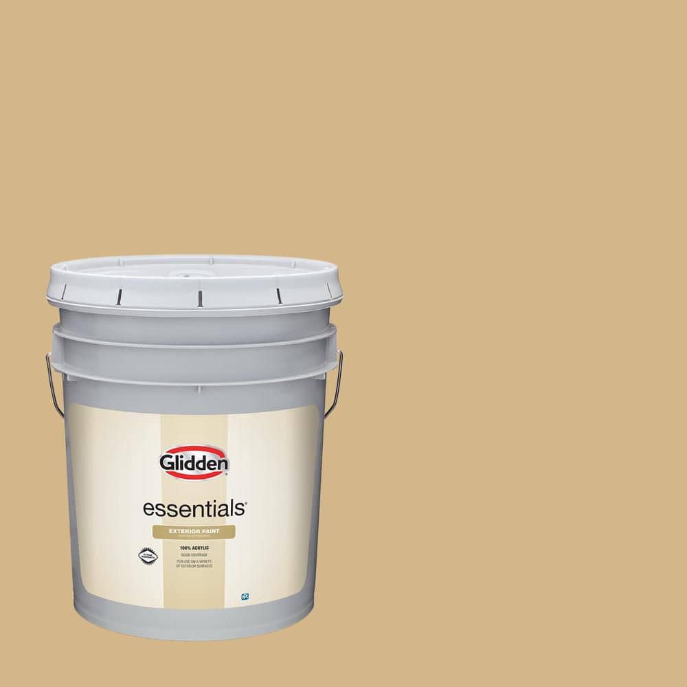 Glidden Essentials 5 gal. PPG1092-4 Craftsman Gold Satin Exterior Paint