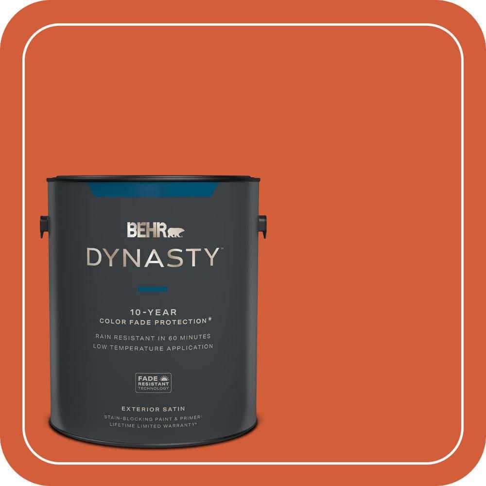 BEHR DYNASTY 1 gal. #S-G-220 Sweet Mandarin Satin Enamel Exterior Stain-Blocking Paint & Primer