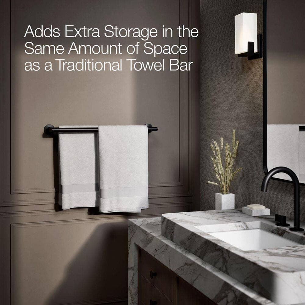 KOHLER Components 24 in. Wall Mounted Double Towel Bar in Matte Black (2)