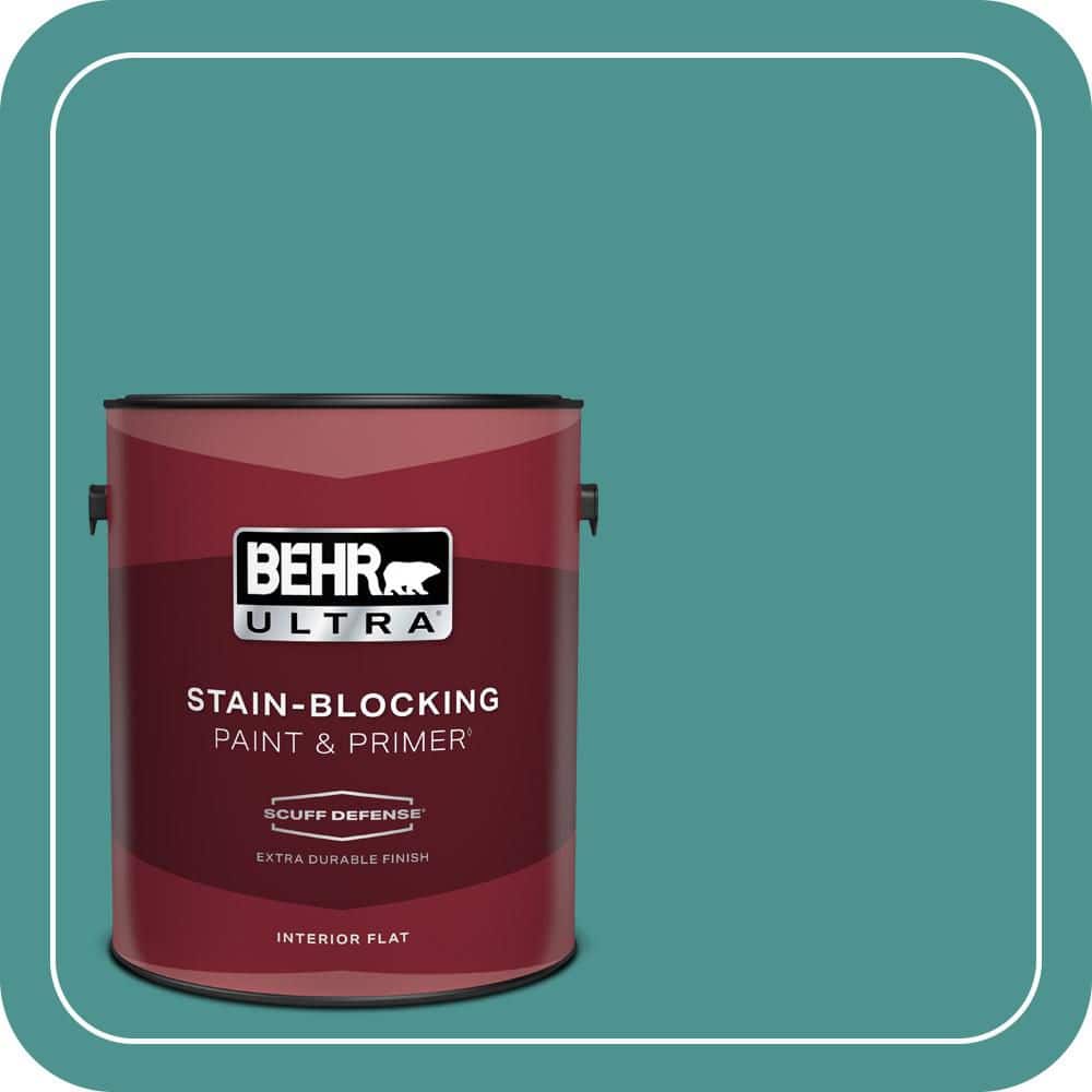 BEHR ULTRA 1 gal. #500D-6 Mirage Lake Extra Durable Flat Interior Paint & Primer