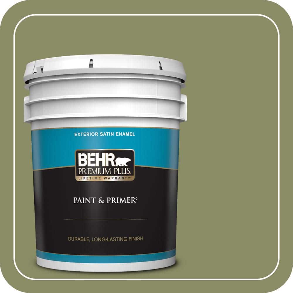 BEHR PREMIUM PLUS 5 gal. #S360-5 Yogi Satin Enamel Exterior Paint & Primer