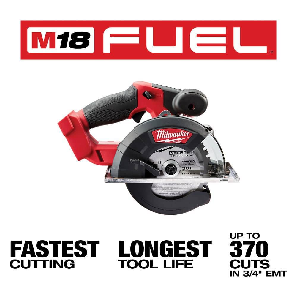 Milwaukee M18 FUEL 18-Volt Lithium-Ion Brushless Cordless 5/8 in. SDS-Plus Overhead Rotary Hammer w/ M18 Metal Circ Saw (3)