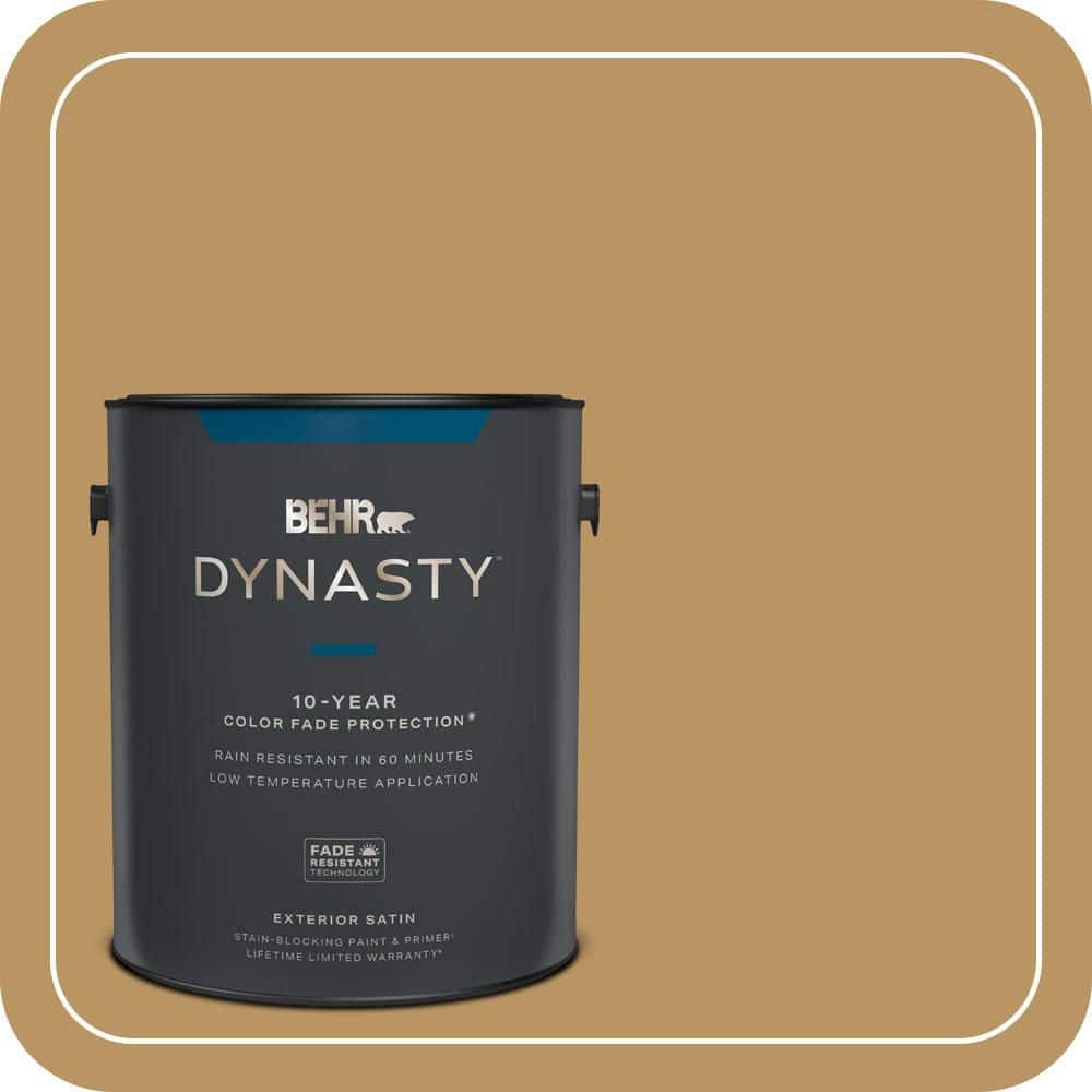 BEHR DYNASTY 1 gal. #S300-5 Spiced Mustard Satin Enamel Exterior Stain-Blocking Paint & Primer