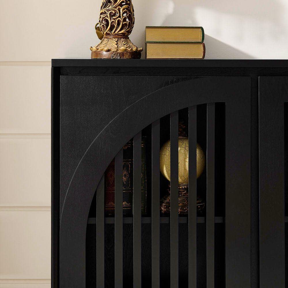 COWLOWN 39 in. W x 9.25 in. D x 32.48 in. H Bathroom Black Linen Cabinet (3)