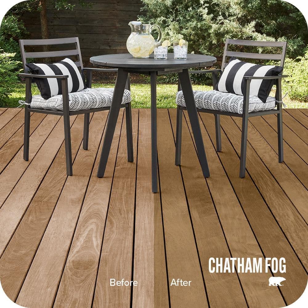 BEHR PREMIUM 1 gal. #ST-154 Chatham Fog Semi-Transparent Waterproofing Exterior Wood Stain and Sealer (2)