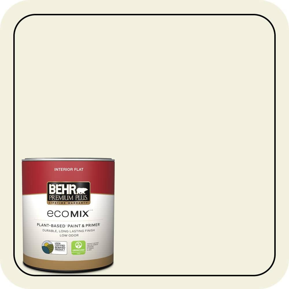 BEHR PREMIUM PLUS #GR-W02 Atrium White Flat EcoMix Plant-Based & Primer (1)