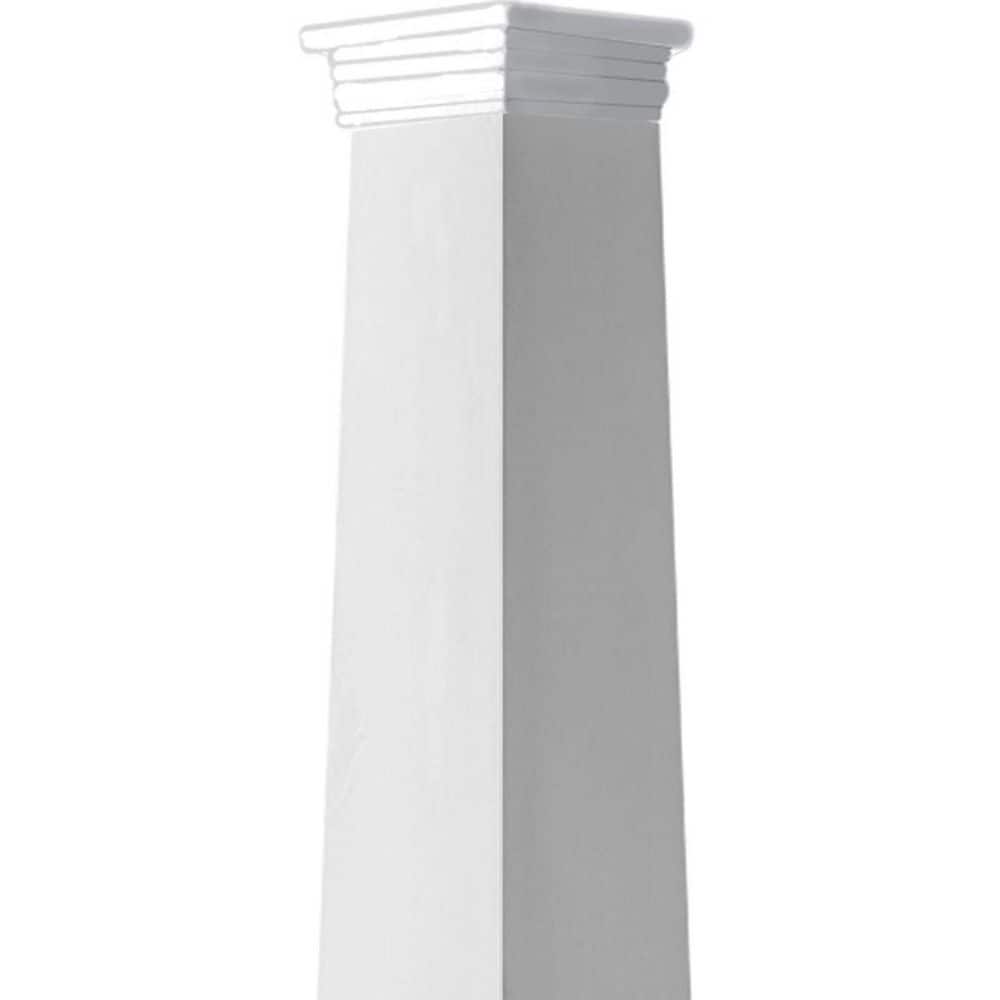 Ekena Millwork 19-5/8 in Bottom Width to 15-5/8 in Top Width 6 ft. H Square Tapered Smooth PVC Column Wrap Kit Prairie Capital & Base (2)