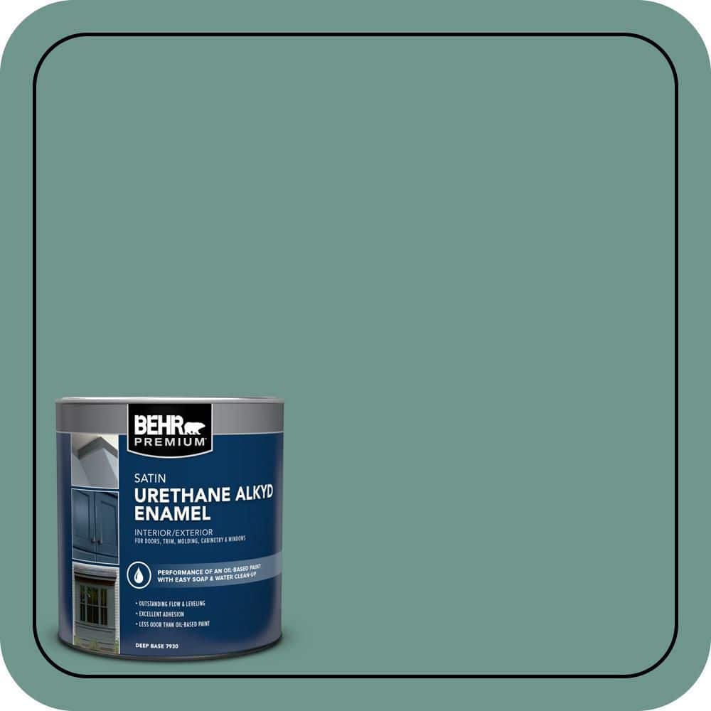 BEHR PREMIUM 1 qt. #M440-5 Lunar Tide Satin Enamel Urethane Alkyd Interior/Exterior Paint