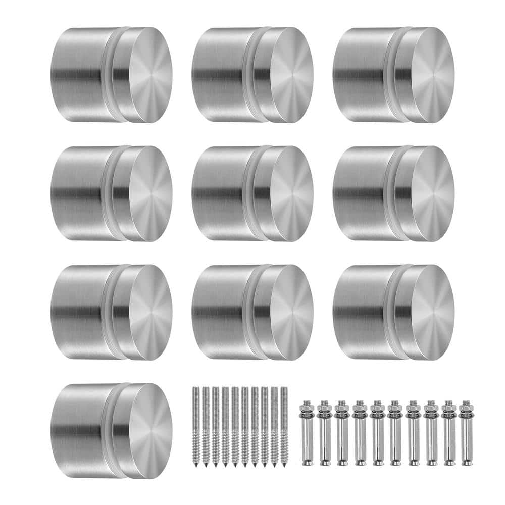 SVOPES Glass Clamp 10PCS Railing Bracket 5 in. H x 2 in. W Silver 316 Stainless Steel for 0.31 to 0.62 in. Stair Railing Kit (1)