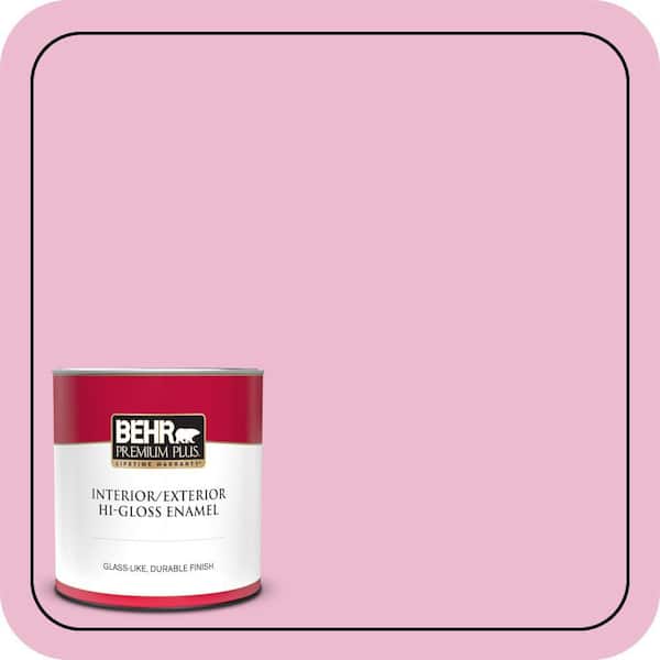 BEHR PREMIUM PLUS 1 qt. #P130-2A Dainty Pink Hi-Gloss Enamel Interior/Exterior Paint & Primer (2)